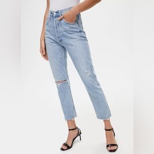 AGOLDE Riley High Rise Slim Straight Crop Jean in Shatter